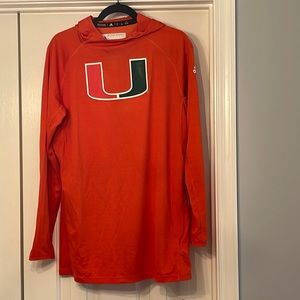 University of Miami hooded long sleeve